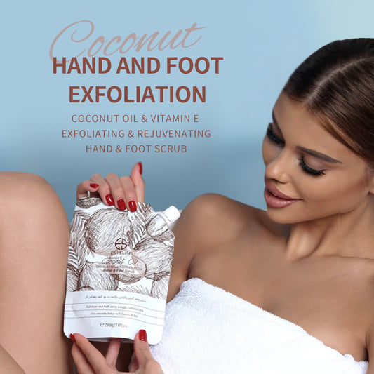 Coconut oil & Vitamin E exfoliating & rejuvenating hand & foot scrub
