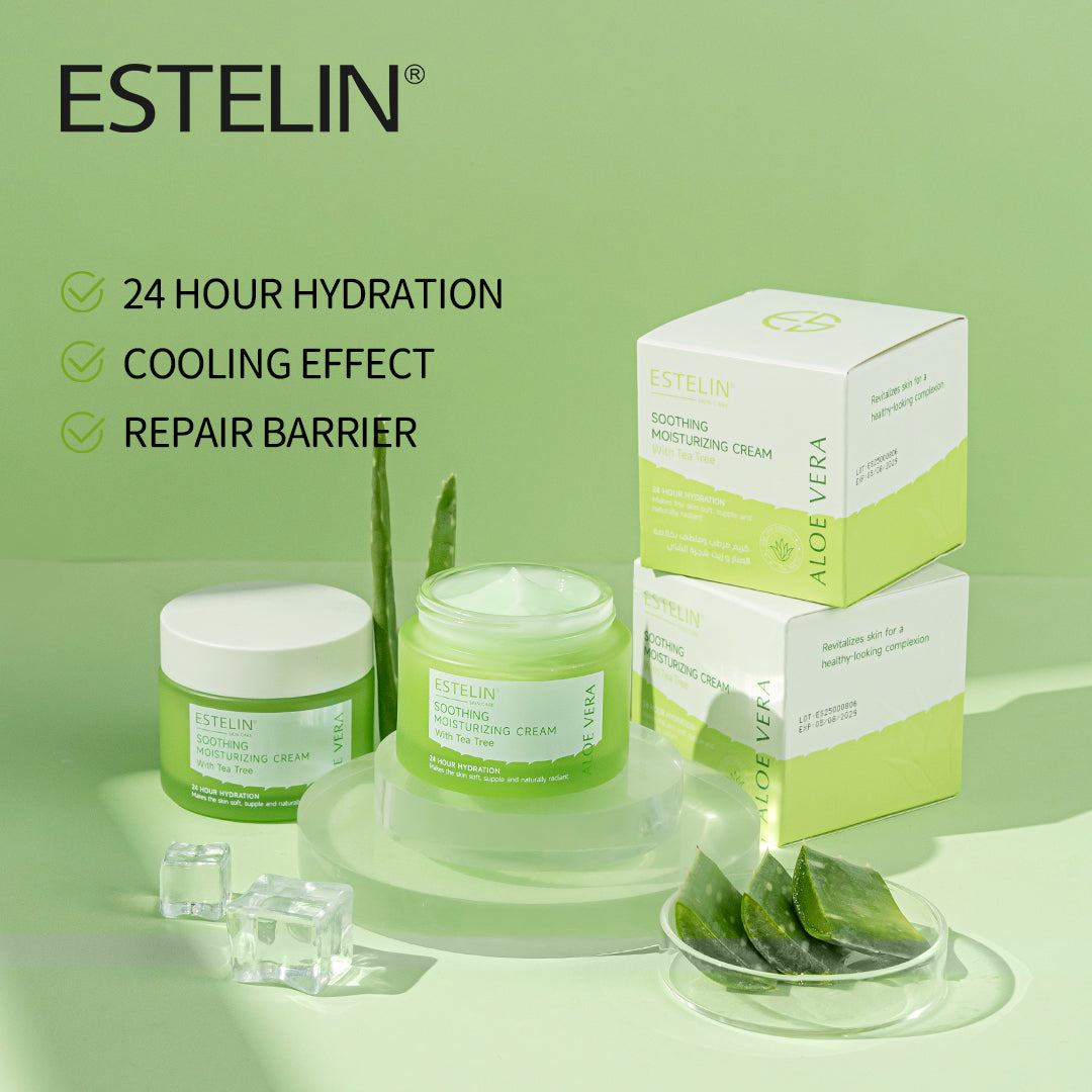 Estelin Aloe Vera Soothing Moisturizing Cream With Tea Tree