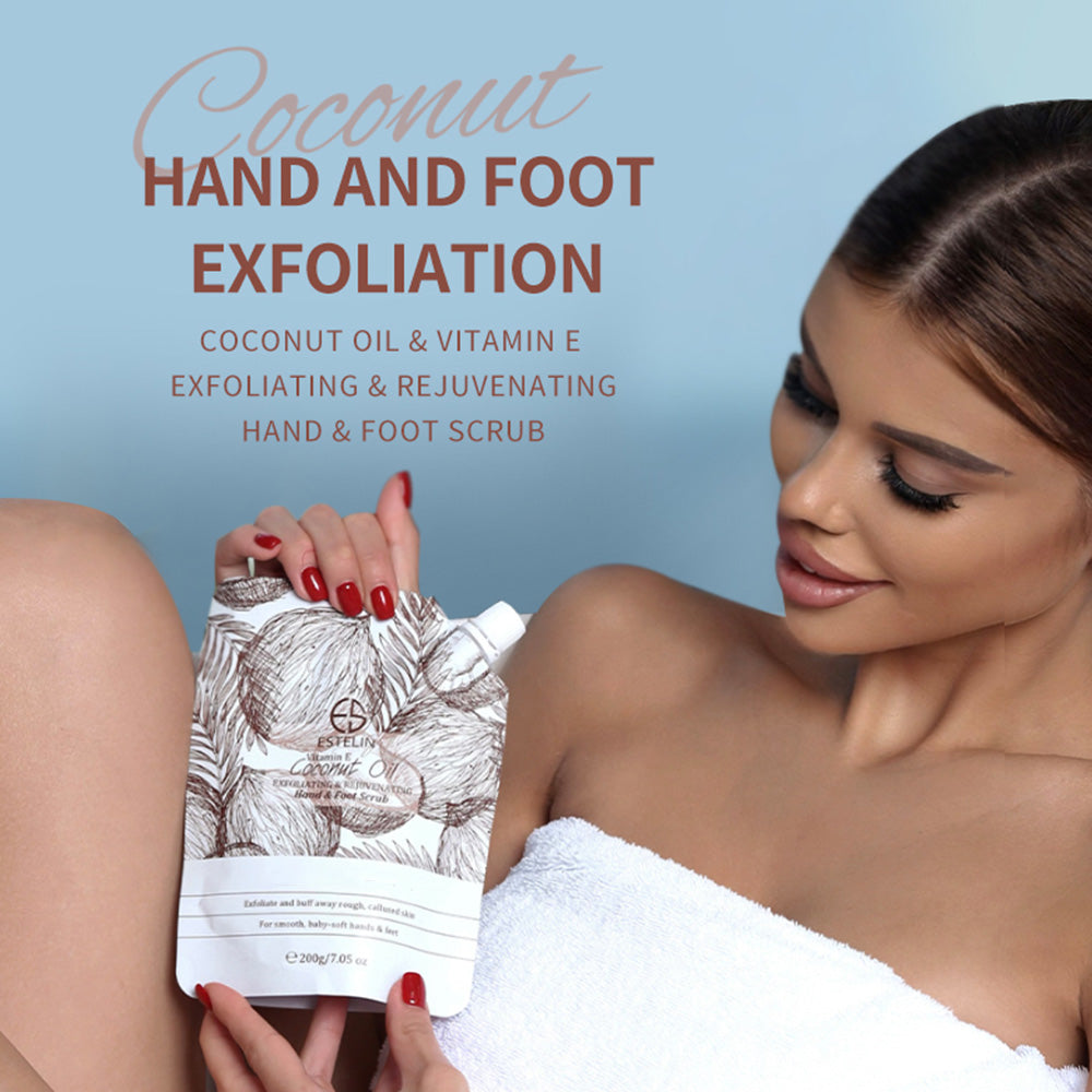 Coconut oil & Vitamin E  exfoliating & rejuvenating hand & foot scrub