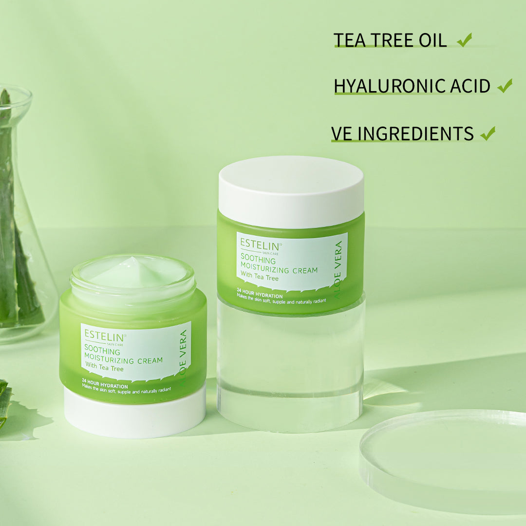 Estelin Aloe Vera Soothing Moisturizing Cream With Tea Tree