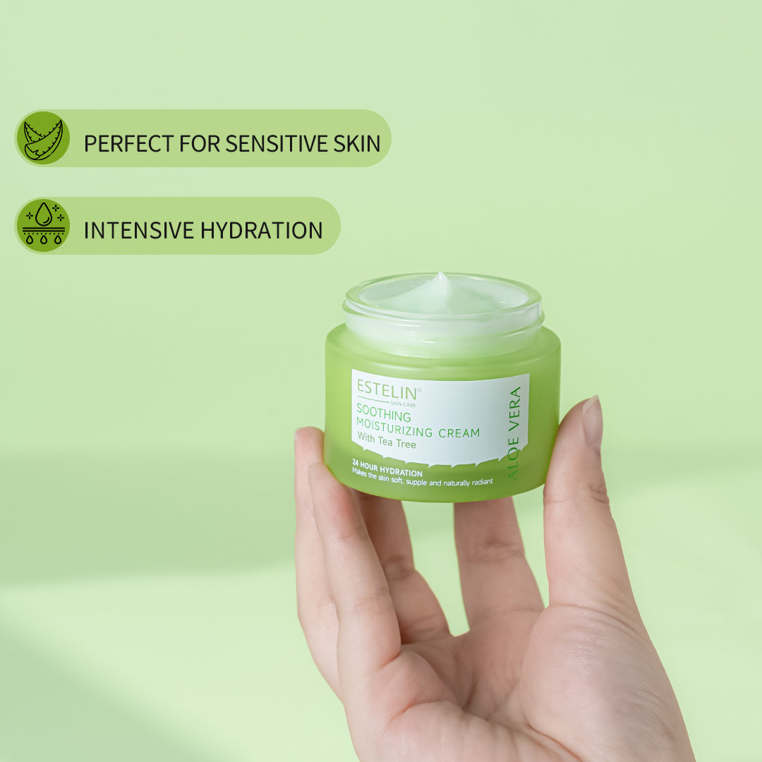 Estelin Aloe Vera Soothing Moisturizing Cream With Tea Tree