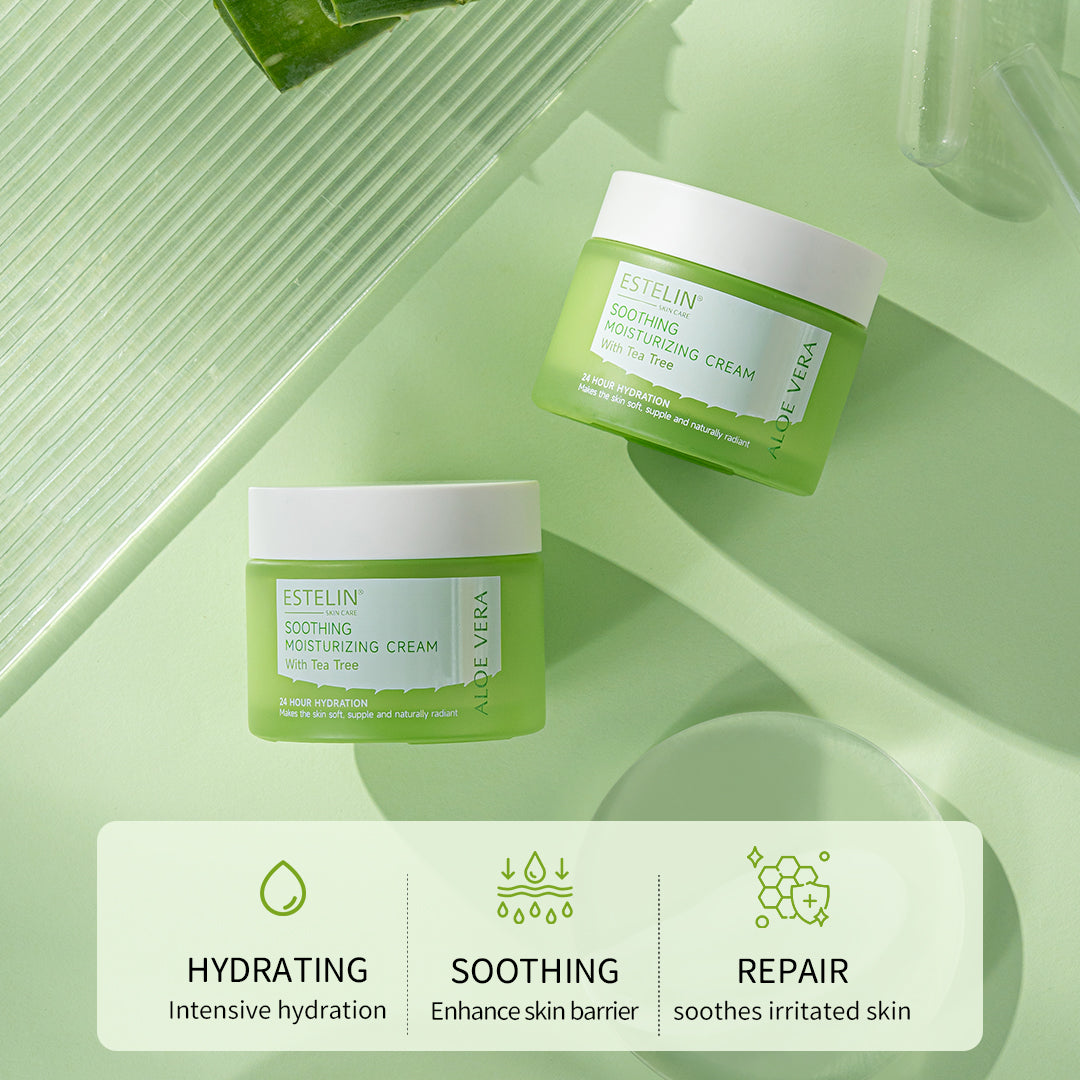 Estelin Aloe Vera Soothing Moisturizing Cream With Tea Tree