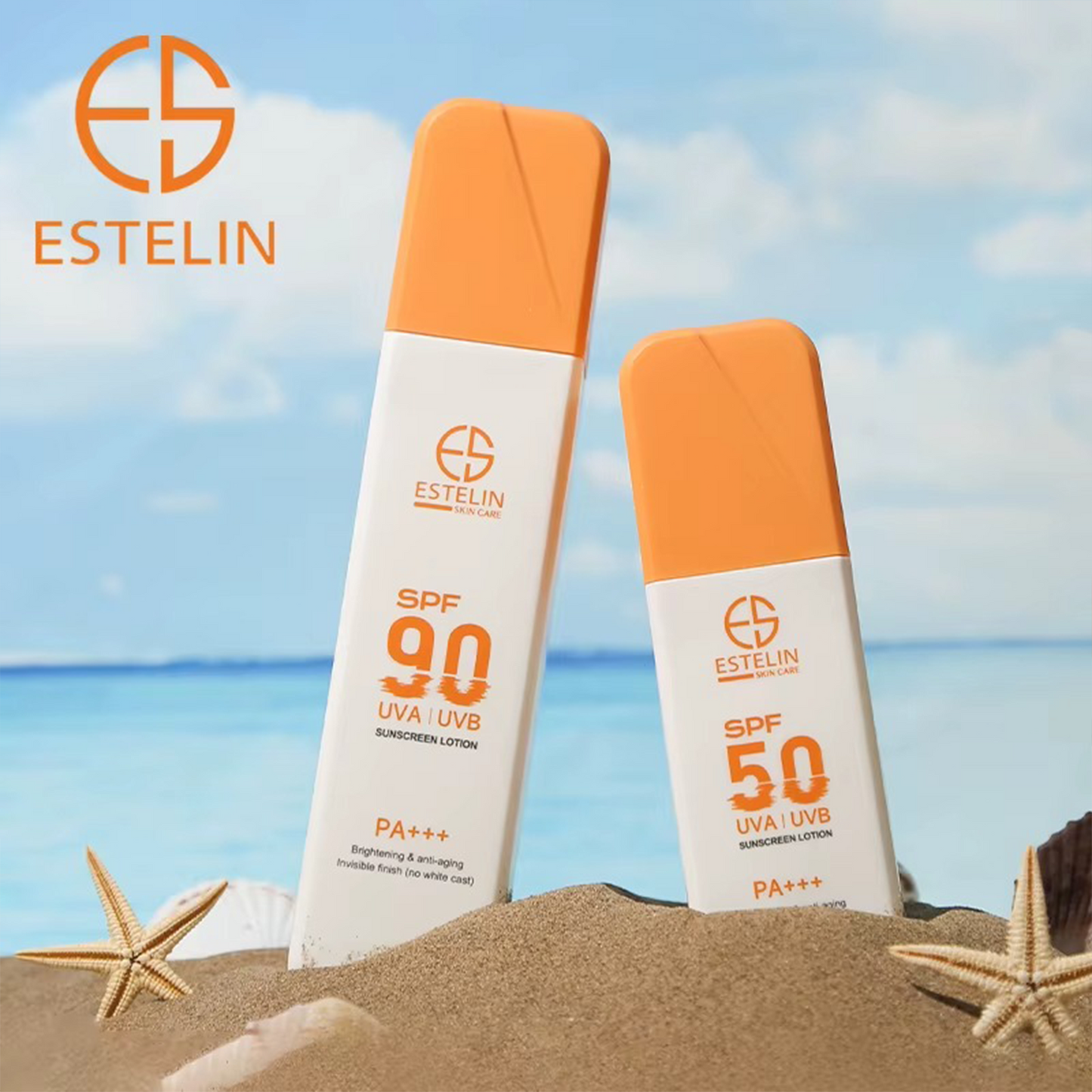 ESTELIN Moisturizing Brightening UV Protection Vitamin C SPF 90 Sunscreen Lotion 120g