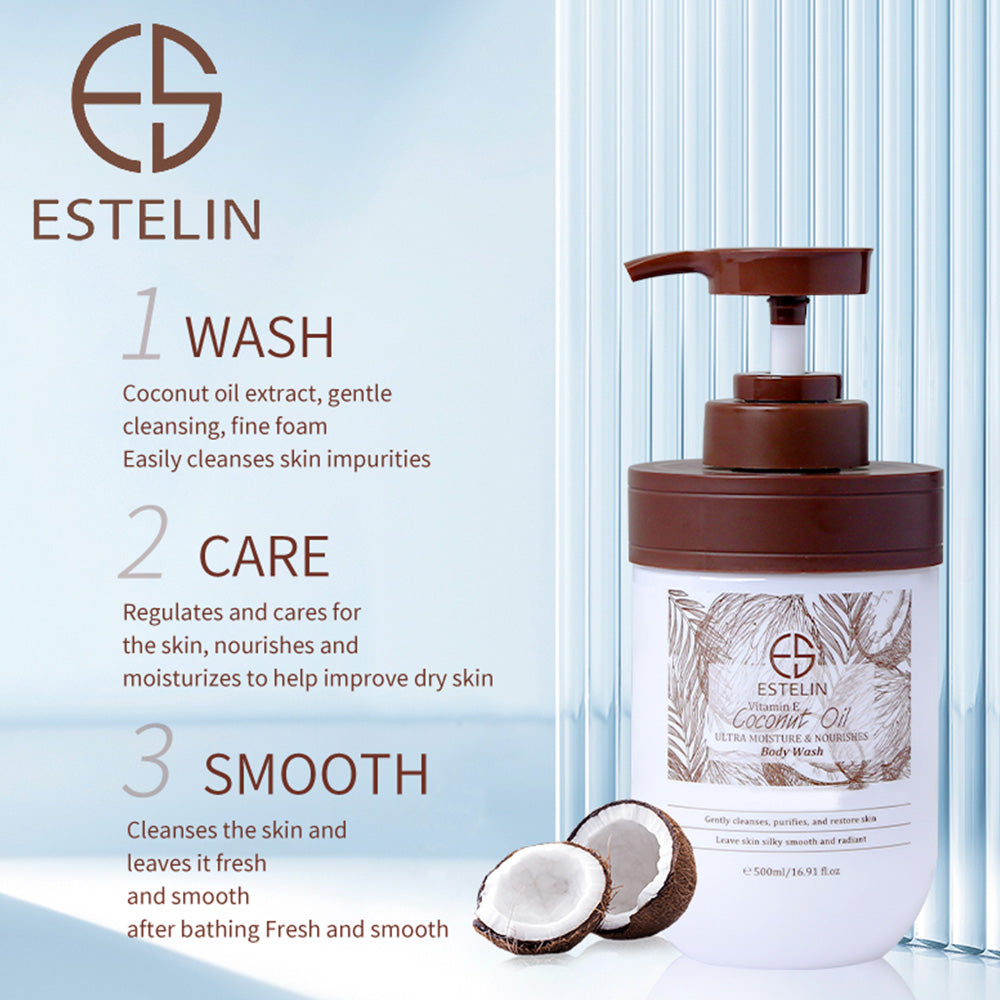 Coconut Oil & Vitamin E  ultra moisture & nourishes body wash
