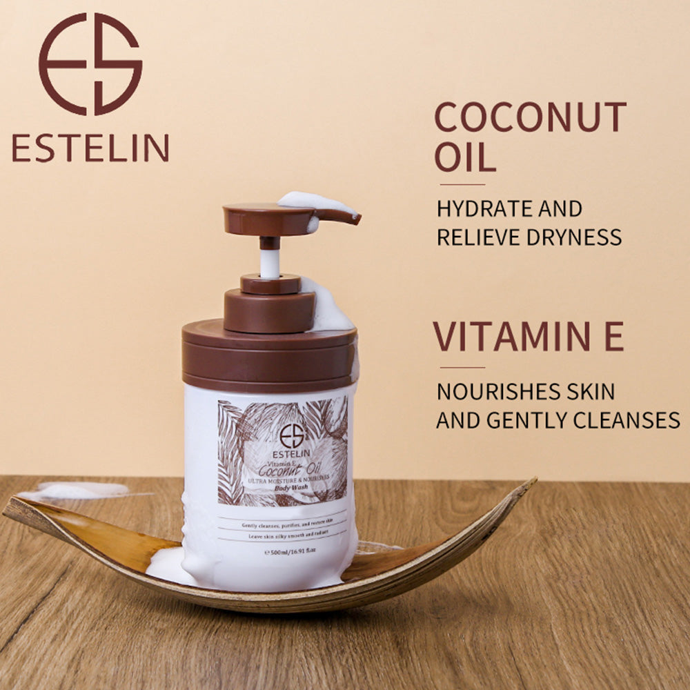 Coconut Oil & Vitamin E  ultra moisture & nourishes body wash