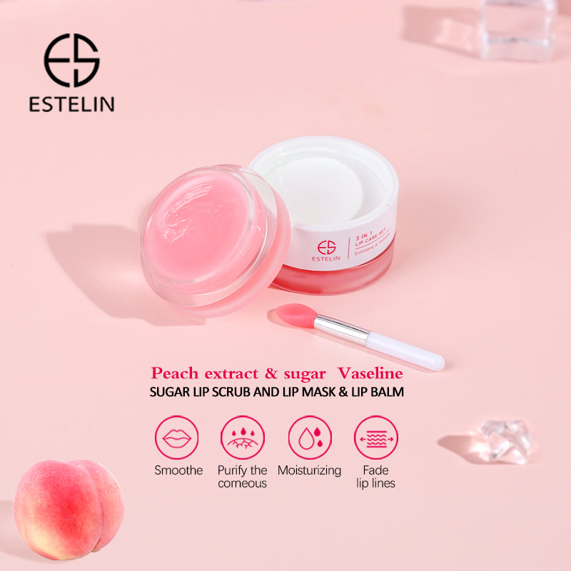 Peach Sugar lip scrub and lip mask & lip balm
