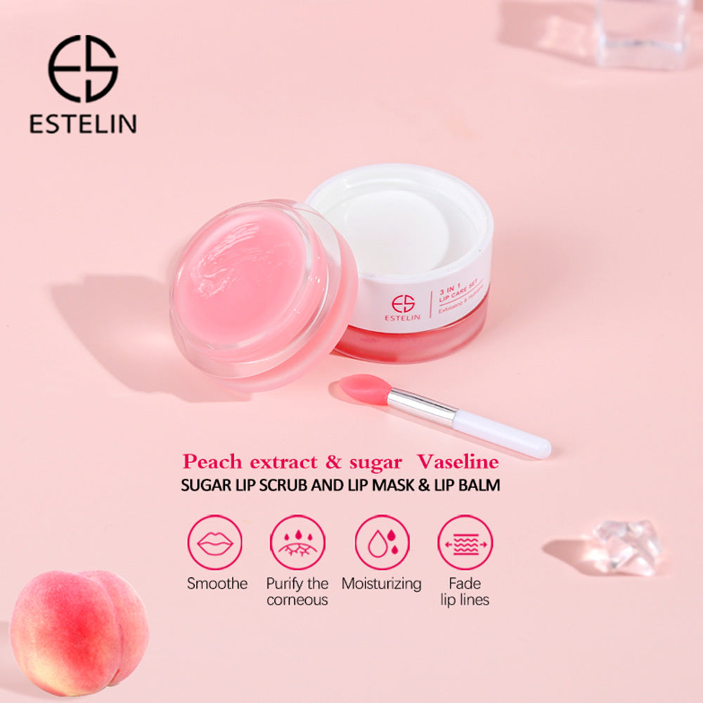 Peach Sugar lip scrub and lip mask & lip balm