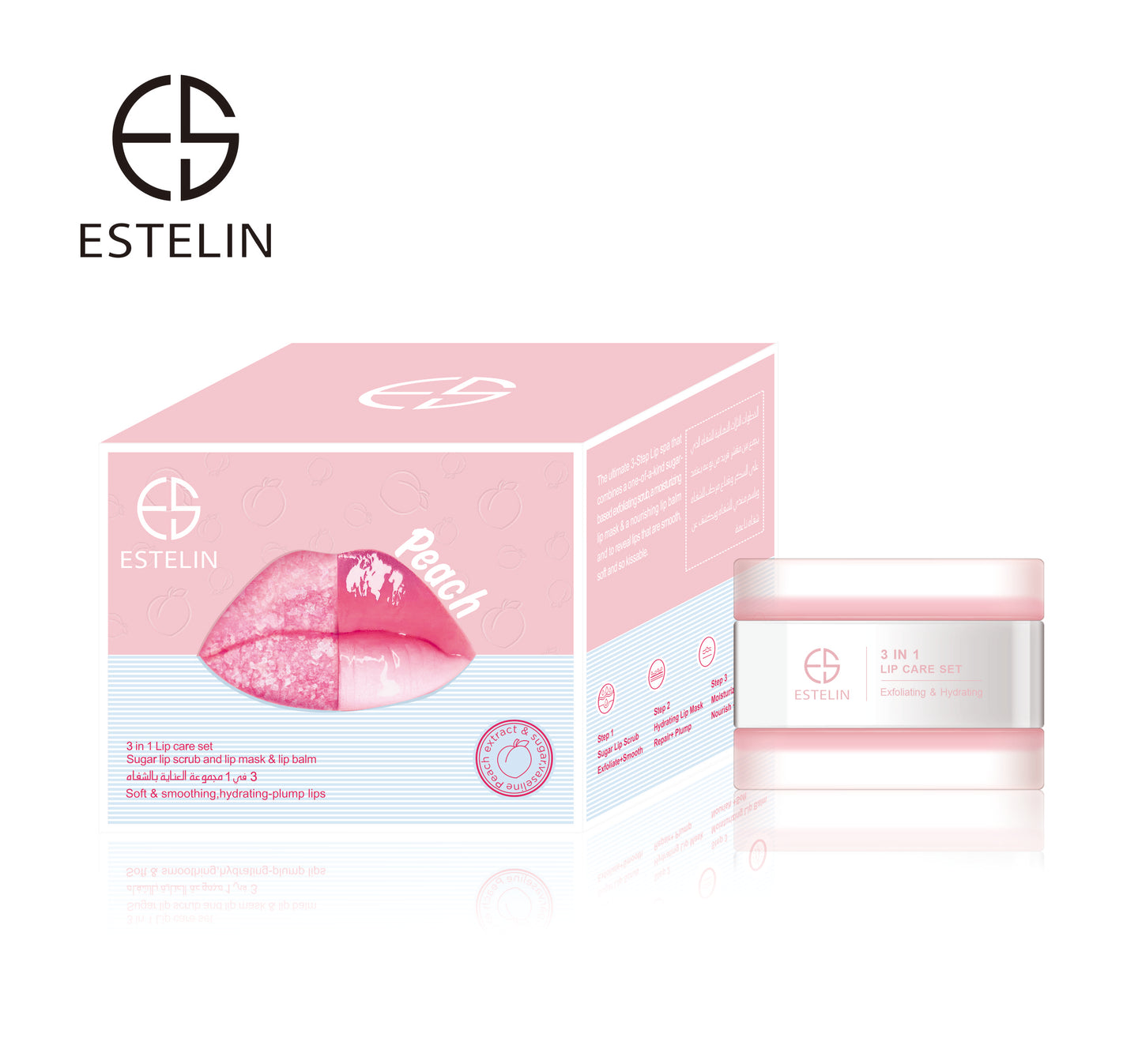 Peach Sugar lip scrub and lip mask & lip balm