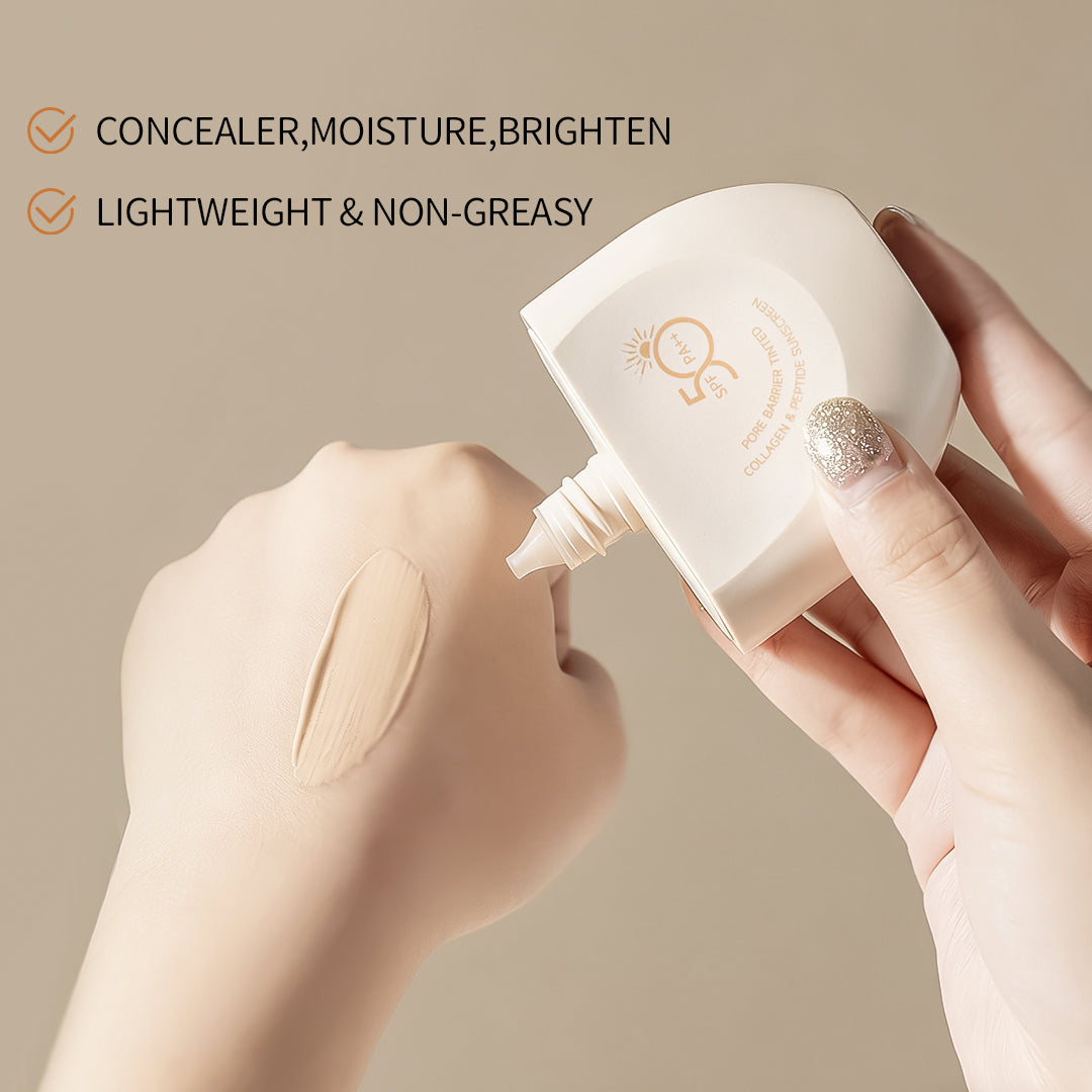 Pore Barrier Tinted Collagen & Peptide Sunscreen SPF50
