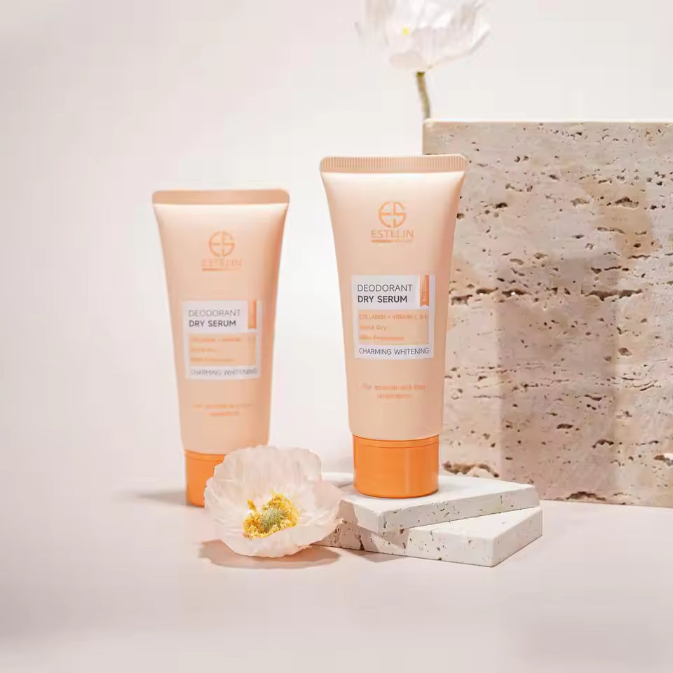 ESTELIN Body Deodorant Cream Lotion 48 Hours Lasting Whitening Smoothing Collagen Vitamin C Underarm Deodorant Dry Serum