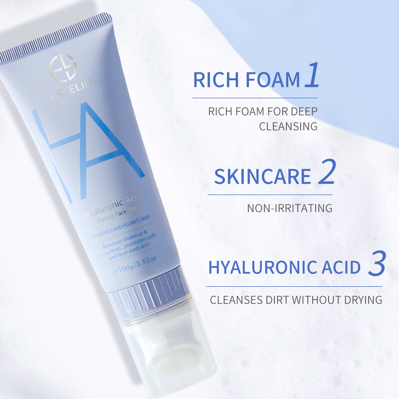 Hyaluronic acid hydrating face wash